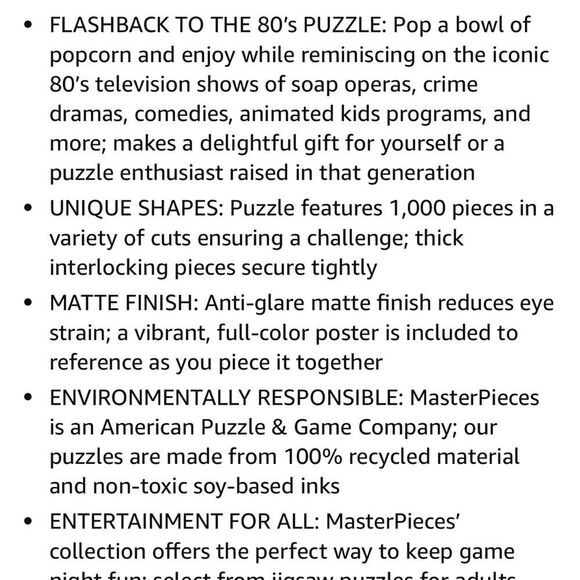 Jigsaw Puzzle 80s Nostalgia TV Time 1000 Pieces - Picture 6 of 11